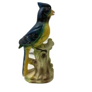 Vintage Relco Wales Blue Jay Bird Figurine Décor Ceramic Made in Japan 10”